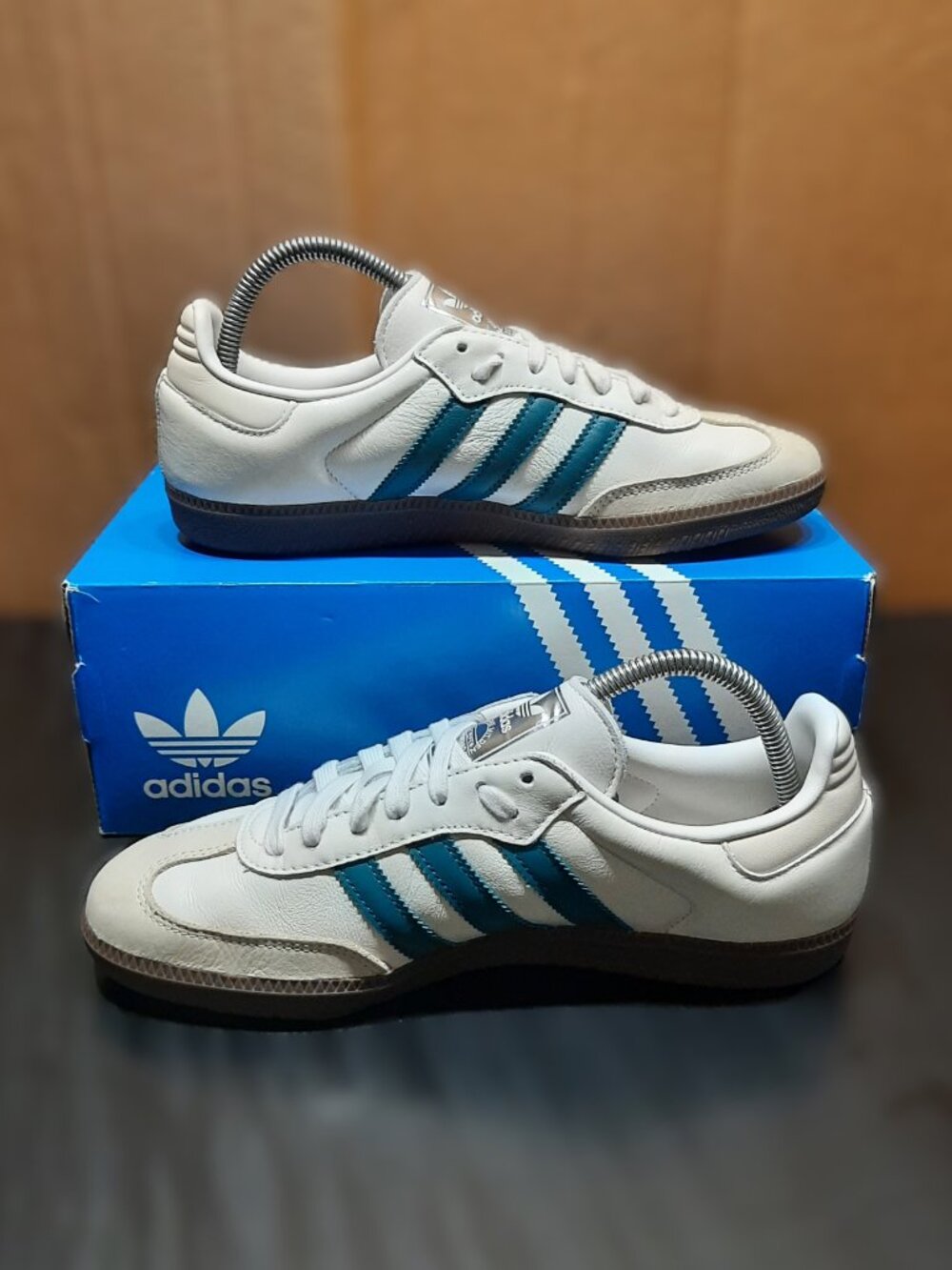 Adidas Samba Women’s Size 9 OG Cloud White Cream Legacy Teal Sneakers IG1963 - Picture 5 of 16